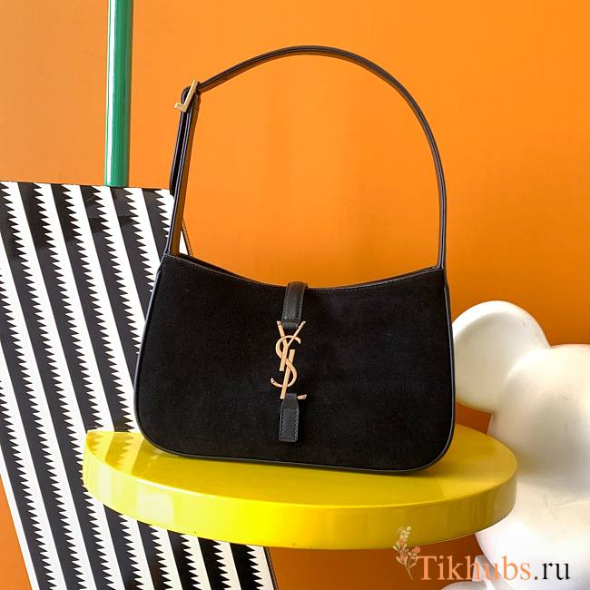 YSL Le 5 A 7 Suede Black Bag 24.5x16x6cm - 1