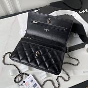 Chanel Flap Bag 23K WOC Black Lambskin Silver 19cm - 3