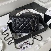 Chanel Flap Bag 23K WOC Black Lambskin Silver 19cm - 4