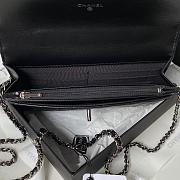 Chanel Flap Bag 23K WOC Black Lambskin Silver 19cm - 6