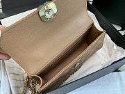 Chanel Flap Chain Bag Tan Caviar Gold With Handle 18x10x4.5cm - 2