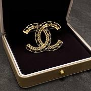 Chanel Gold Black Brooch - 1