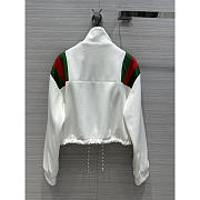 Gucci Striped Web Knitted Zipped Jacket White - 2