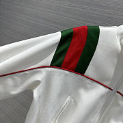 Gucci Striped Web Knitted Zipped Jacket White - 3