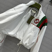 Gucci Striped Web Knitted Zipped Jacket White - 4