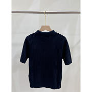 Gucci GG Kitted Cotton Polo Shirt Navy Blue - 2