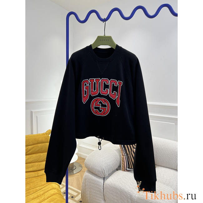 Gucci Knitted Sweatershirt With Embroidery Black - 1