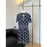 Gucci GG Cotton Jacquard Polo Dress Navy Blue - 1