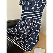 Gucci GG Cotton Jacquard Polo Dress Navy Blue - 3