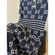 Gucci GG Cotton Jacquard Polo Dress Navy Blue - 2