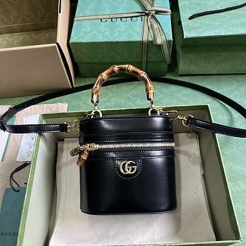 Gucci Mini Bamboo Shoulder Bag Black 15.5x13.5x4cm