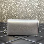 Valentino Garavani Small Leather Chain Wallet Silver 20x5.5x10cm - 2