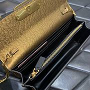 Valentino Garavani Small Leather Chain Wallet Gold 20x5.5x10cm - 3