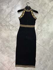 Balmain Knitted Midi Dress With Buttons and Lurex Trims - 1