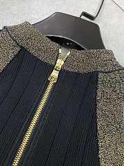 Balmain Knitted Midi Dress With Buttons and Lurex Trims - 2