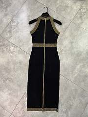 Balmain Knitted Midi Dress With Buttons and Lurex Trims - 4