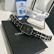 Chanel Premiere Rock Quartz Plated Metal Watch Silver Black 26mm - 1