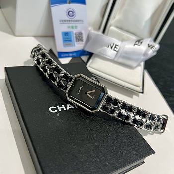 Chanel Premiere Rock Quartz Plated Metal Watch Silver Black 26mm