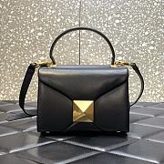 Valentino One Stud Mini Leather Shoulder Bag Black 20x13x8.5cm - 1