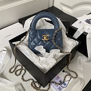 Chanel Nano Kelly Bag Blue 12.5x8x4cm - 1