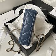 Chanel Nano Kelly Bag Blue 12.5x8x4cm - 5