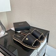 Chanel Black & Gold Chain Mules - 1