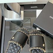 Chanel Black & Gold Chain Mules - 4