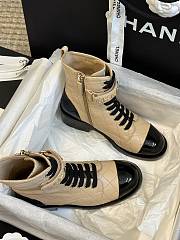 Chanel Beige Leather Adventure Boots - 2