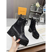 Louis Vuitton LV Frosted Calf Leather Ankle Boots Black - 1