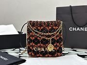 Chanel 22 Mini Bag Macrame Light Brown Burgundy Black 20x19x6cm - 1