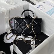 Chanel Mini Box Bag Shiny Calfskin Gold Black 10.5x17x8cm - 1