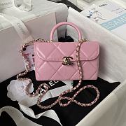 Chanel Mini Box Bag Shiny Calfskin Gold Pink 10.5x17x8cm - 1