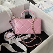 Chanel Mini Box Bag Shiny Calfskin Gold Pink 10.5x17x8cm - 4