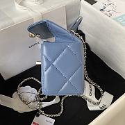 Chanel Mini Box Bag Shiny Calfskin Gold Blue 10.5x17x8cm - 6