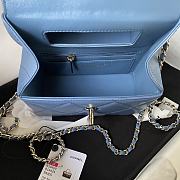 Chanel Mini Box Bag Shiny Calfskin Gold Blue 10.5x17x8cm - 5