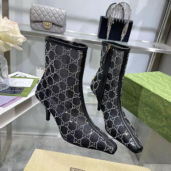 Gucci Women's GG Mid-Heel Black Boot 7cm