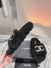 Chanel Fur Black Slide - 3