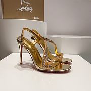 Christian Louboutin Gold Rosalie Strass 100 heel Sandals - 1