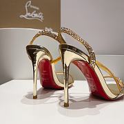 Christian Louboutin Gold Rosalie Strass 100 heel Sandals - 4