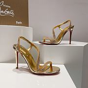 Christian Louboutin Gold Rosalie Strass 100 heel Sandals - 3