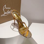 Christian Louboutin Gold Rosalie Strass 100 heel Sandals - 2