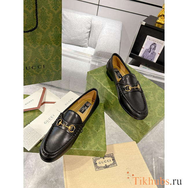 Gucci 1955 Horsebit Leather Loafers Black - 1
