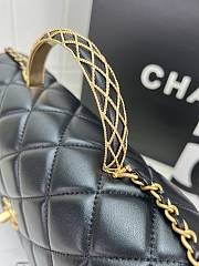 Chanel Small Flap Bag Top Handle Black 22x21x6.5cm - 3