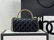 Chanel Mini Flap Bag Top Handle Black 17x3.9x6.8cm - 5