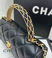 Chanel Mini Flap Bag Top Handle Black 17x3.9x6.8cm - 3