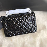 Chanel Jumbo Flap Bag Black Patent Silver 30cm - 4
