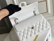 Chanel Flap Bag White Lambskin Silver 23cm - 4