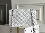 Chanel Flap Bag White Lambskin Silver 23cm - 3