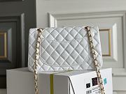 Chanel Flap Bag White Lambskin Gold 23cm - 5