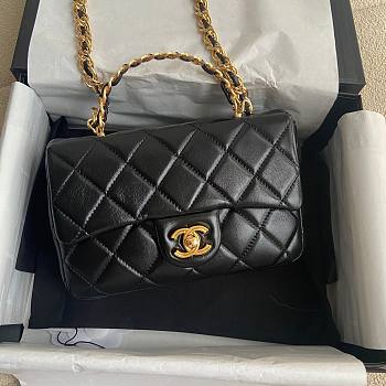 Chanel Small Flap With Top Handle Black 21x13x8cm